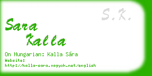 sara kalla business card