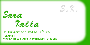 sara kalla business card